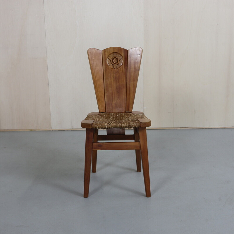 Set of 4 vintage brutalist chairs, 1970
