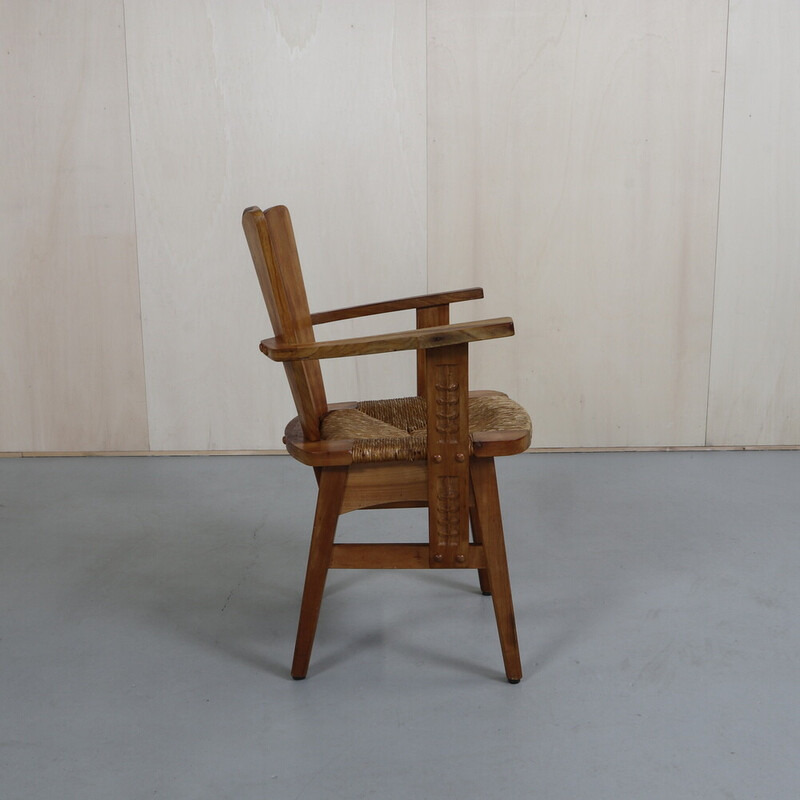 Conjunto de 4 cadeiras brutalistas vintage, 1970