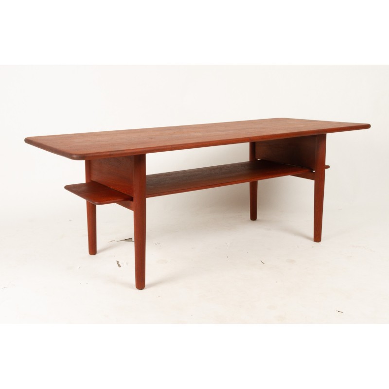 Vintage teak coffee table by Ib Kofod Larsen for Christensen and Larsen, Denmark 1950