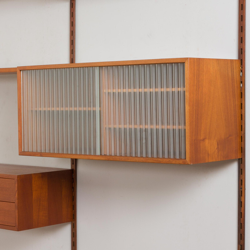 Vintage modular teak bookcase by K. Kristiansen for Fm Mobler, Denmark 1960
