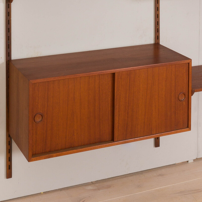 Vintage modular teak bookcase by K. Kristiansen for Fm Mobler, Denmark 1960