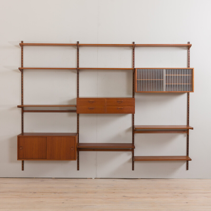 Librería modular vintage de teca de K. Kristiansen para Fm Mobler, Dinamarca 1960