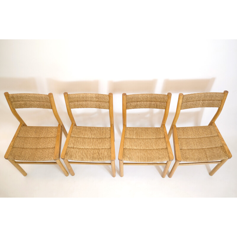 Set of 4 vintage pine chairs Week-End by Pierre Gautier Delaye, 1960