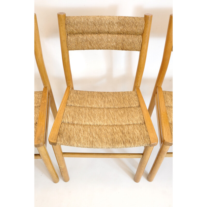 Set of 4 vintage pine chairs Week-End by Pierre Gautier Delaye, 1960