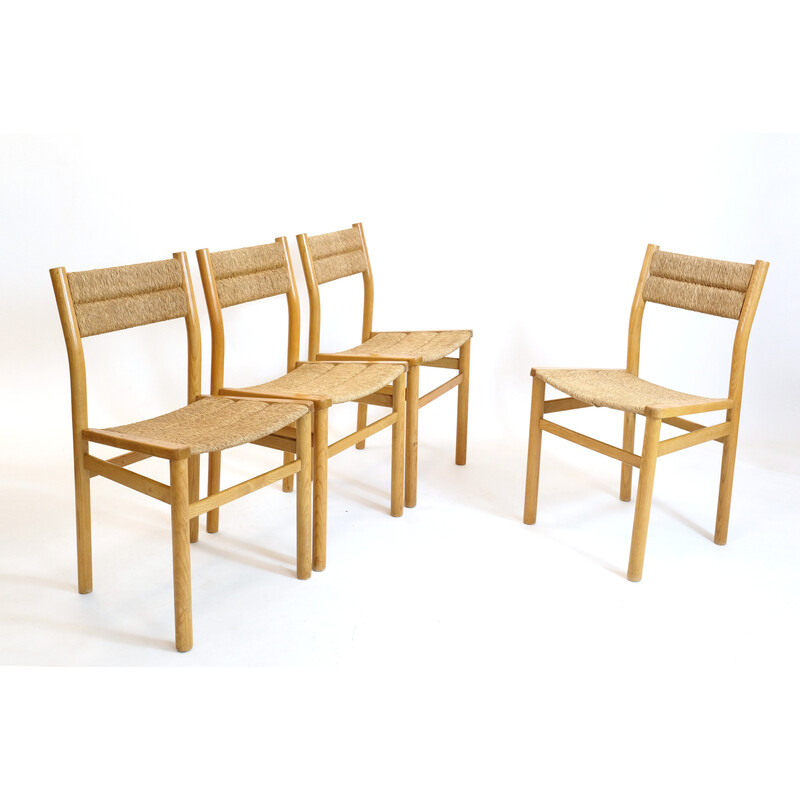 Set of 4 vintage pine chairs Week-End by Pierre Gautier Delaye, 1960