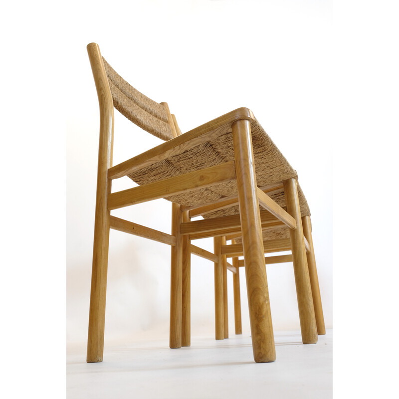 Conjunto de 4 cadeiras de pinho vintage Week-End de Pierre Gautier Delaye, 1960