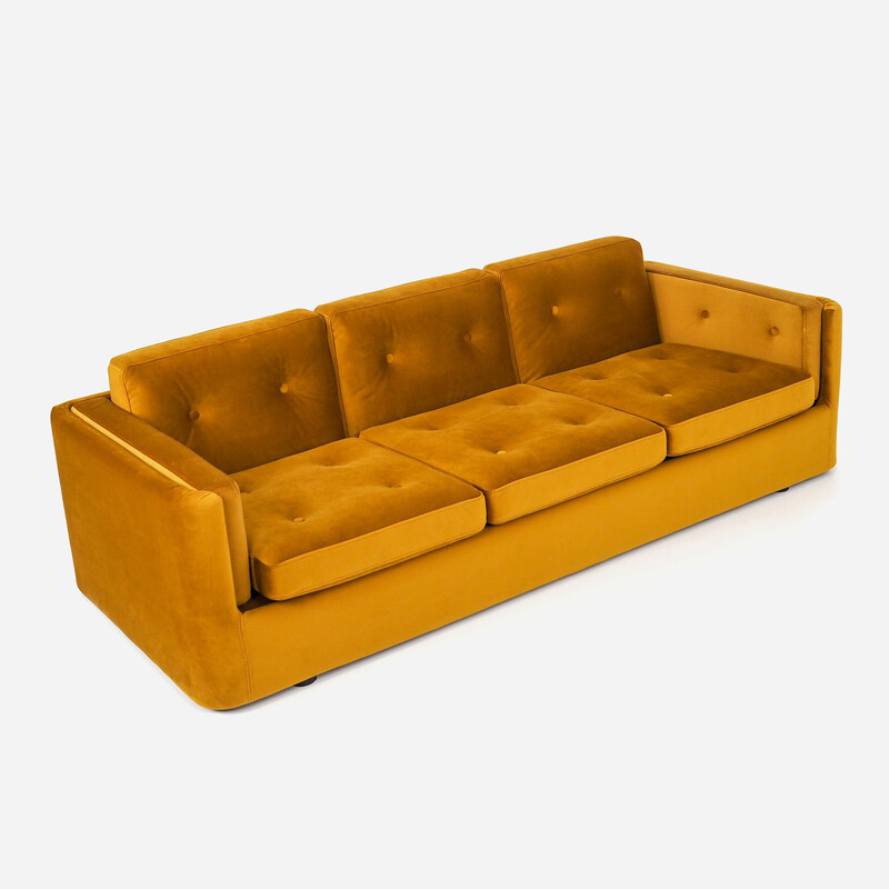 Skandinavisches Vintage-Sofa Bergen Senf Samt