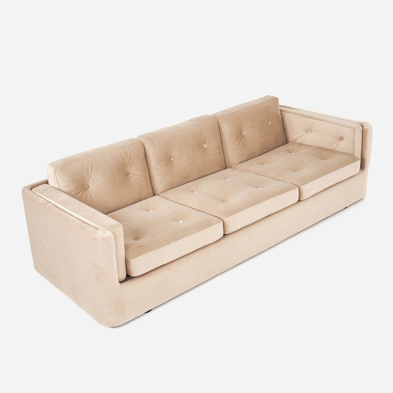 Divano scandinavo Bergen vintage in velluto beige