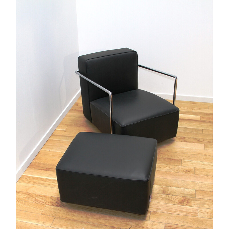 Abc vintage fauteuil en voetenbank van Antonio Citterio voor Flexform