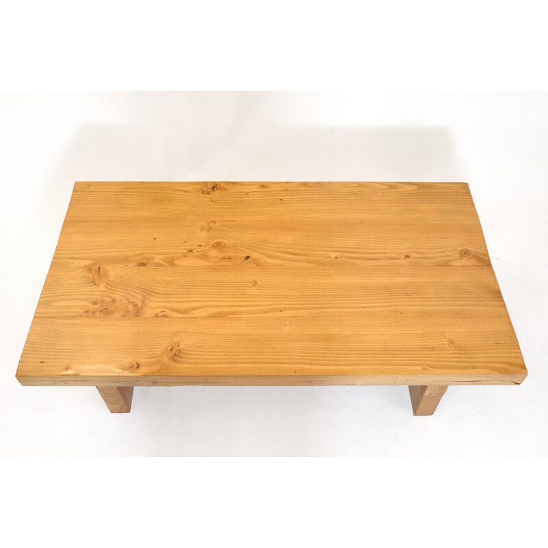 Mesa de centro vintage de pino macizo, 1970-1980