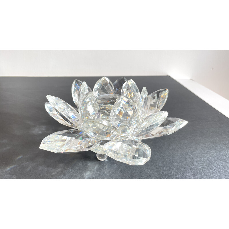 Vintage Briefbeschwerer Lotusblüte in ziseliertem Kristall