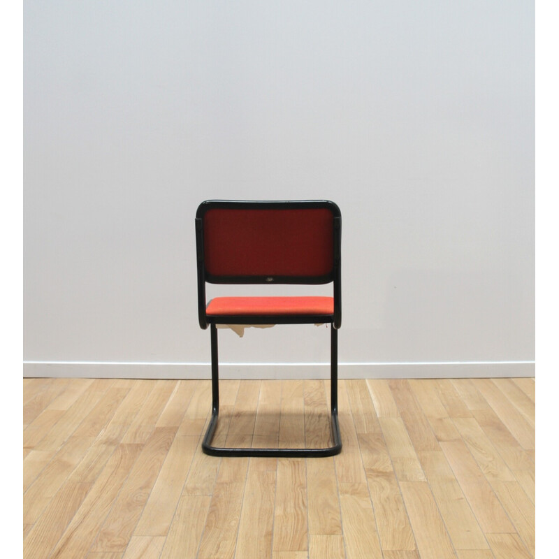 Vintage-Stuhl Cesca aus schwarz gebeiztem Holz und Stoff