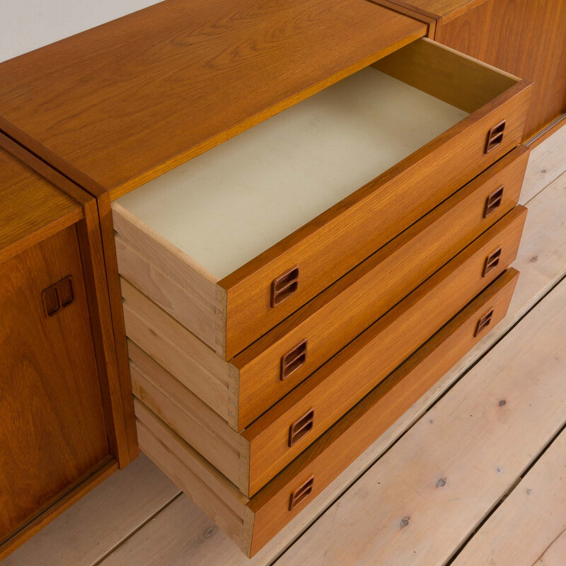 Vintage Danish modular teak bookcase, 1970s