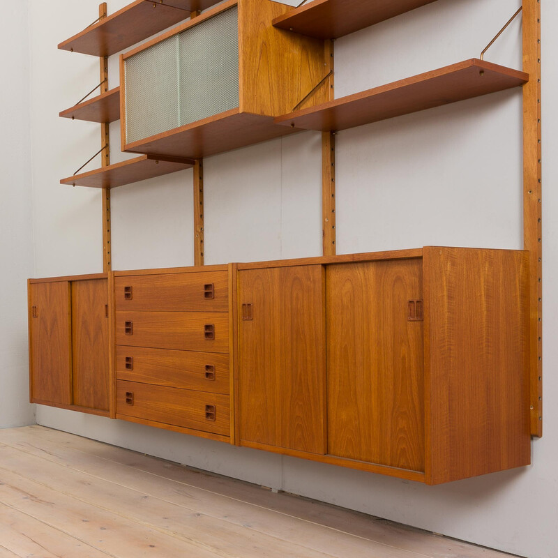 Vintage Danish modular teak bookcase, 1970s