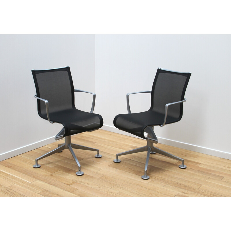 Pair of vintage office chairs Meetingframe 436 for Alias