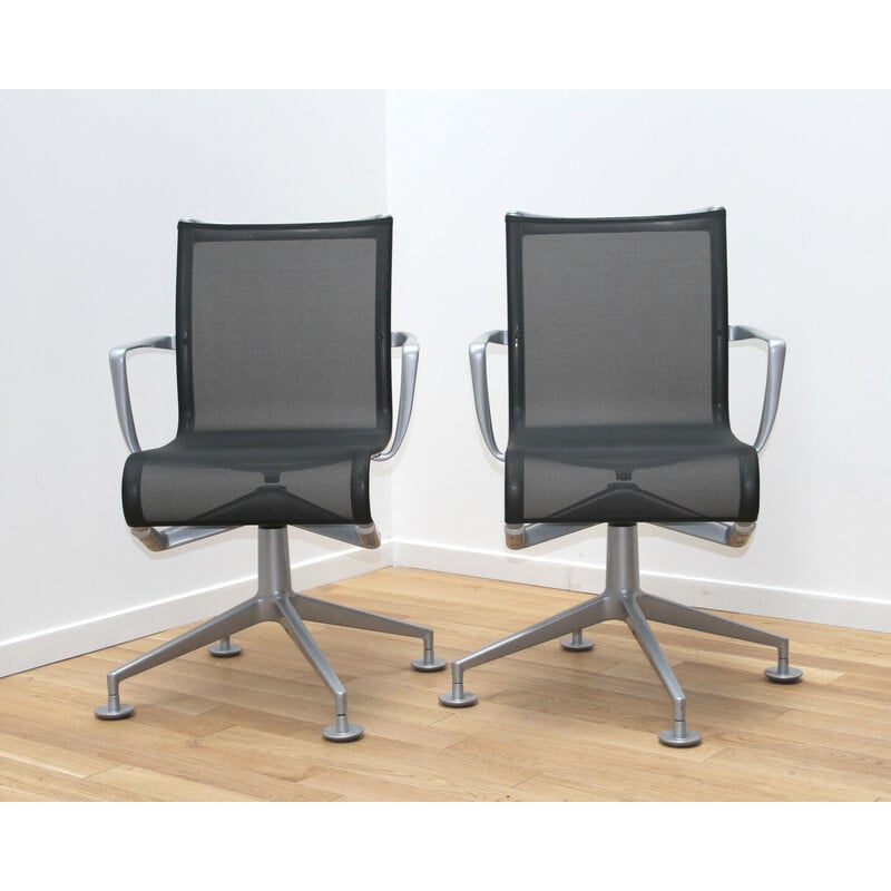 Pair of vintage office chairs Meetingframe 436 for Alias