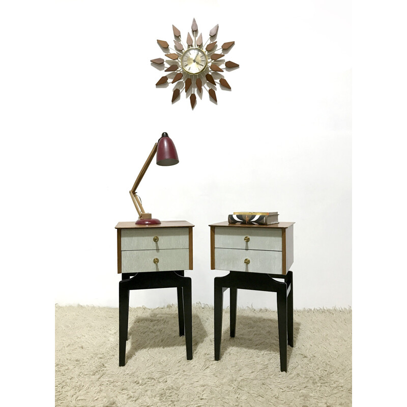 Space age inspired pair of bedside tables produced by Limelight - 1950s