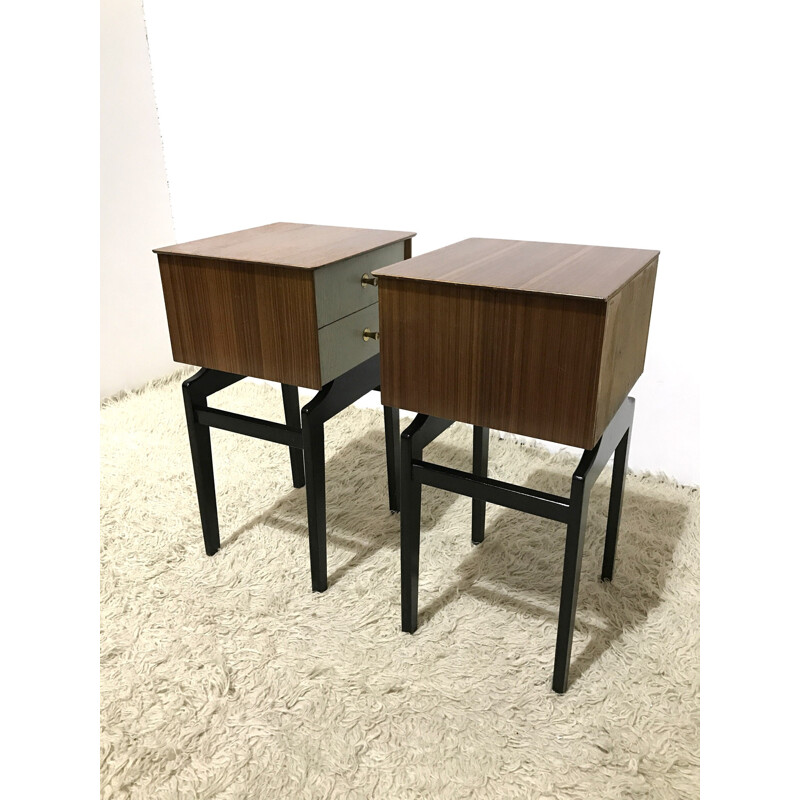Space age inspired pair of bedside tables produced by Limelight - 1950s