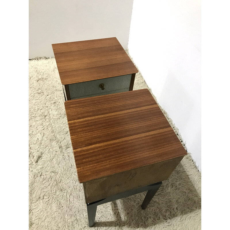 Space age inspired pair of bedside tables produced by Limelight - 1950s