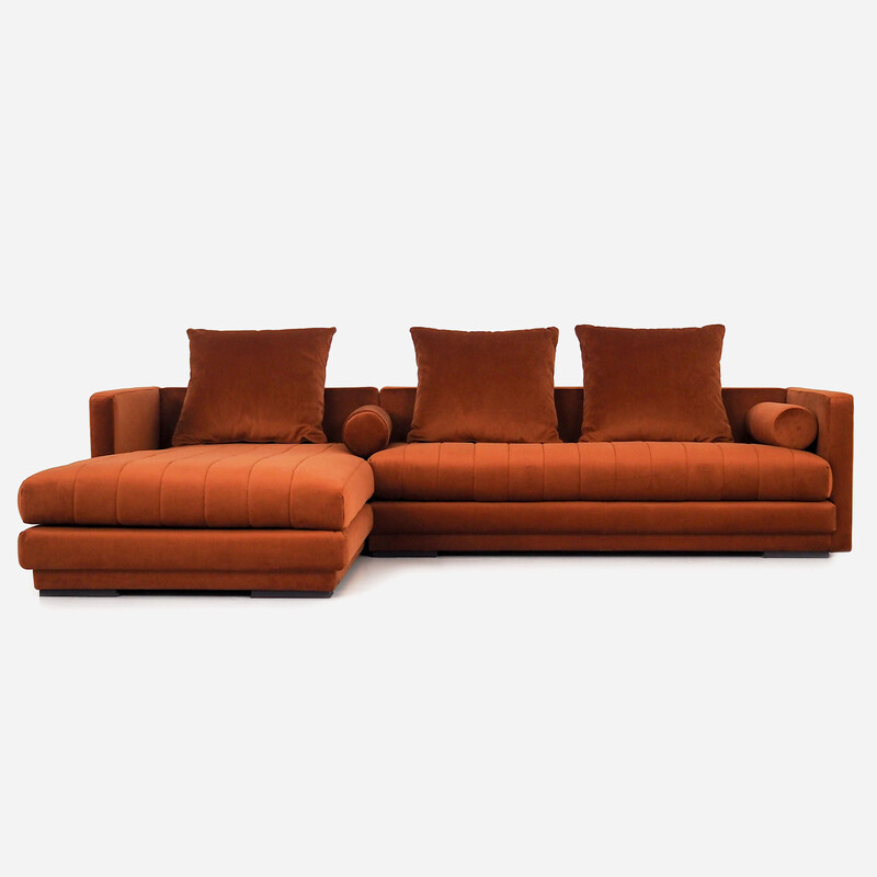 Vintage Ecksofa Kopenhaga in Kupfer und Velours