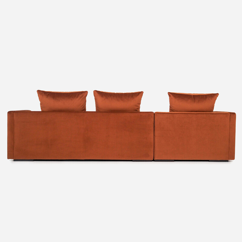 Vintage corner sofa Kopenhaga in copper and velour