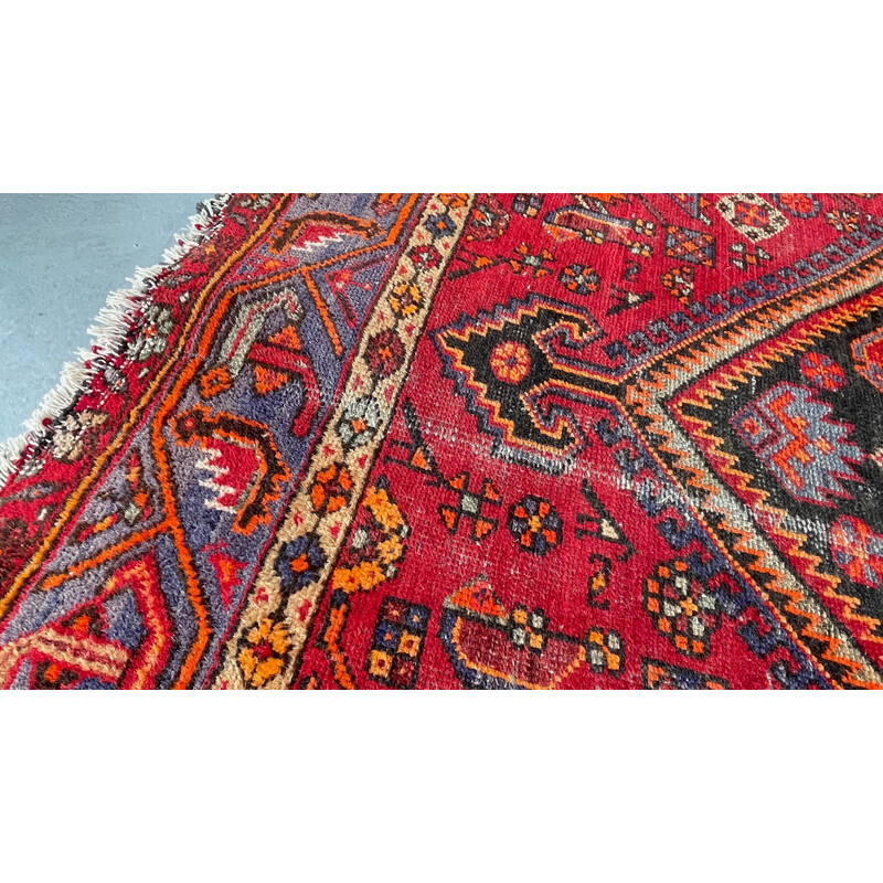 Vintage Perzisch Art Deco tapijt in fluwelen wol
