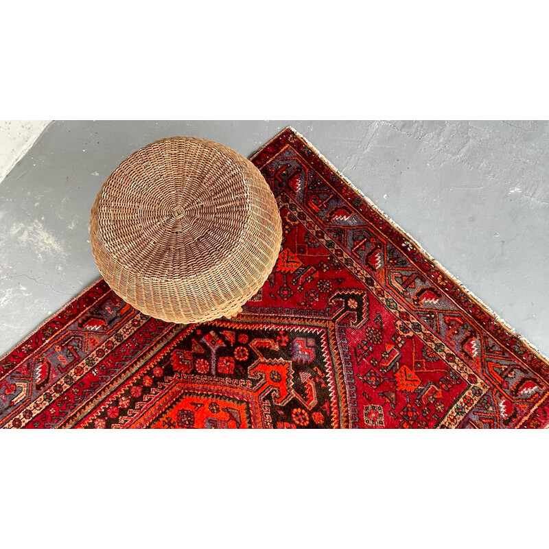 Alfombra Art Decó persa vintage de lana aterciopelada