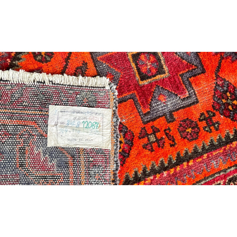 Alfombra Art Decó persa vintage de lana aterciopelada