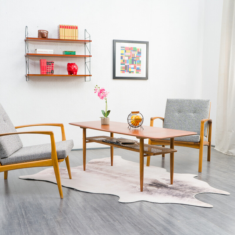 Vintage Scandinavian teak coffee table, 1950