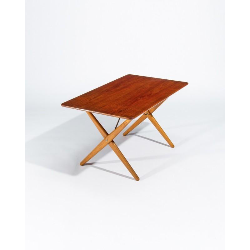 Vintage teak en eiken salontafel van Hans Wegner voor Andreas Tuck, Denemarken 1950