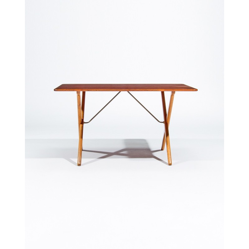 Vintage teak and oak coffee table by Hans Wegner for Andreas Tuck, Denmark 1950