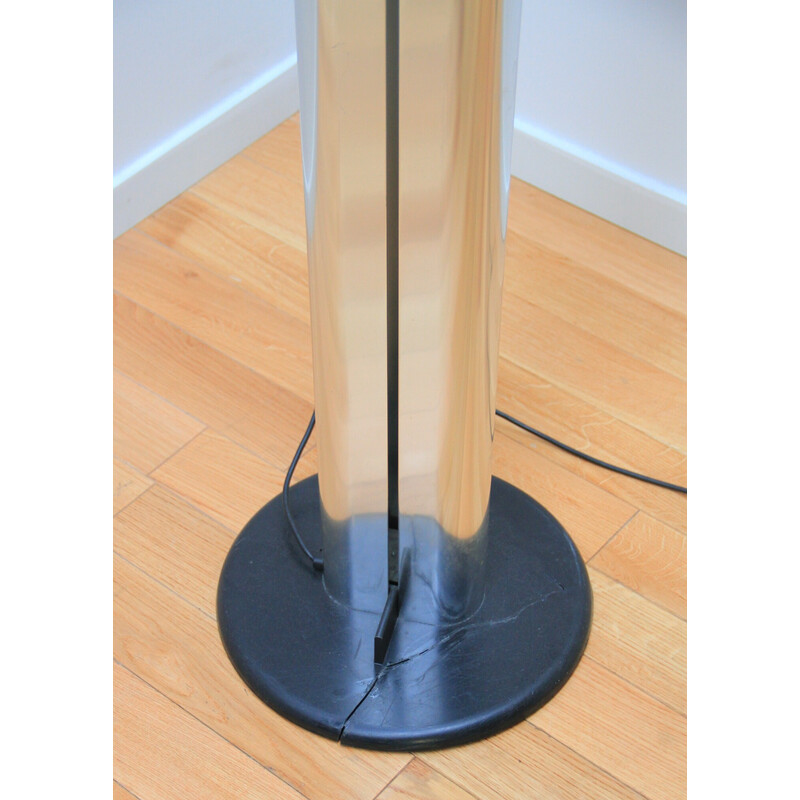 Lámpara de pie vintage Megaron de metal cromado y plástico para Artemide