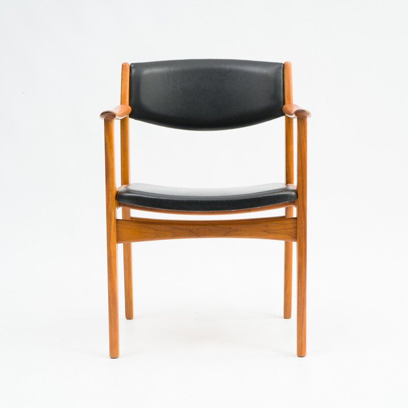 Vintage Scandinavische fauteuil in teak en kunstleer, 1960