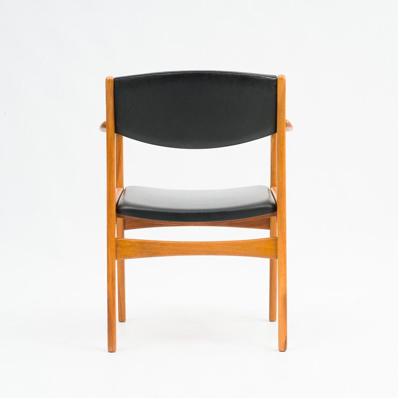 Vintage Scandinavian armchair in teak and leatherette, 1960