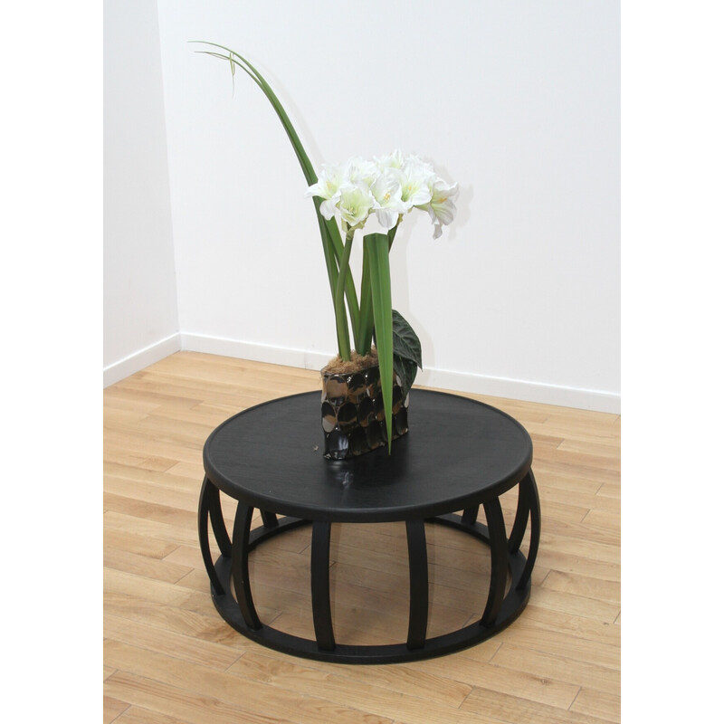 Vintage Maxalto coffee table in black wood by Antonio Citterio for B et B Italia