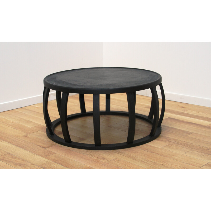 Vintage Maxalto coffee table in black wood by Antonio Citterio for B et B Italia