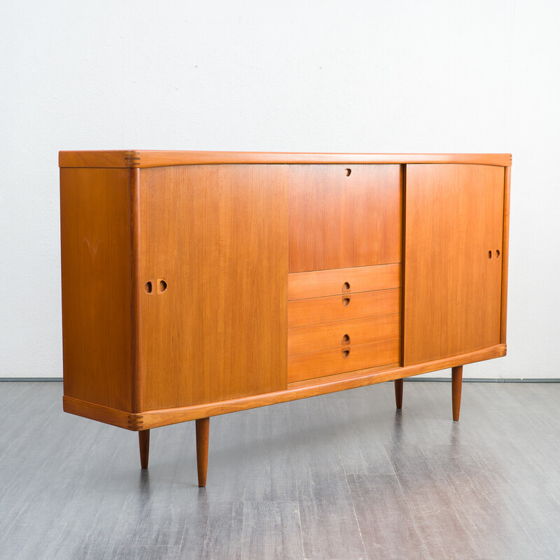 Vintage teak highboard by H.W Klein for Bramin, Denmark 1960