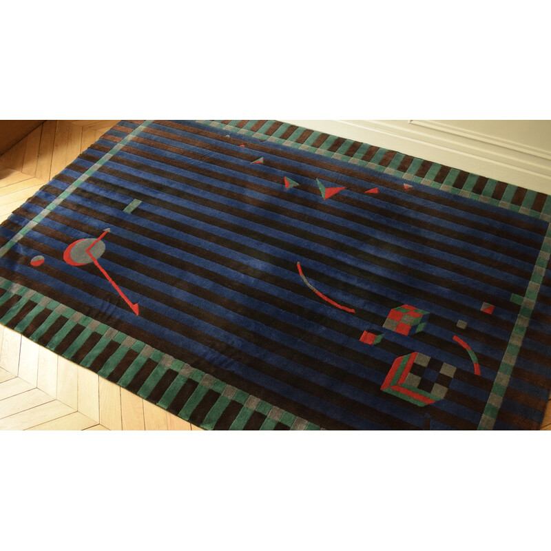 Vintage rug by Christian Duc for Toulemonde Bochard, France 1984