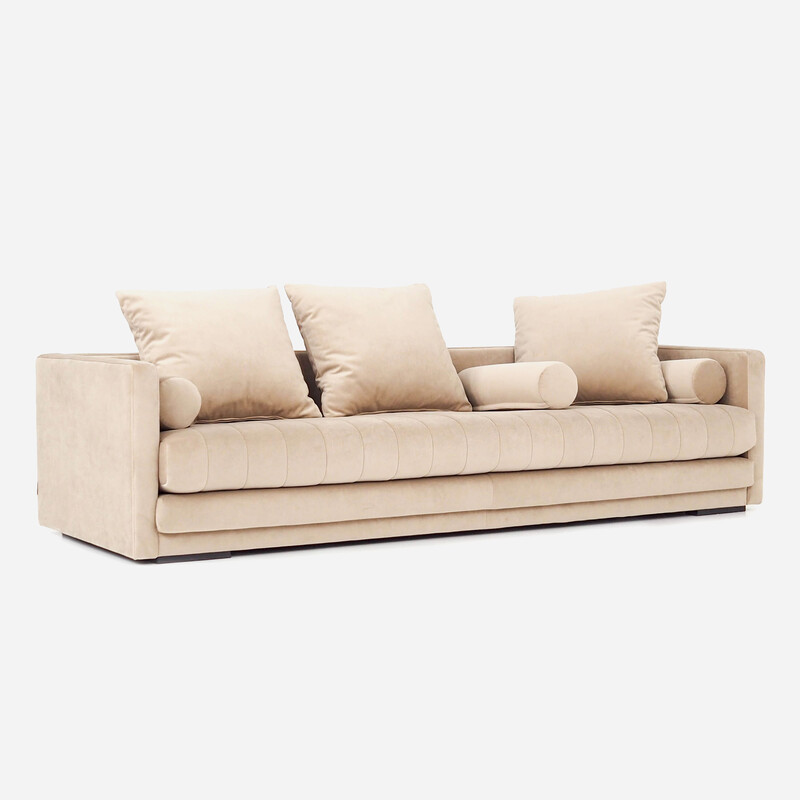 Vintage Kopenhaga Scandinavian sofa in beige velvet