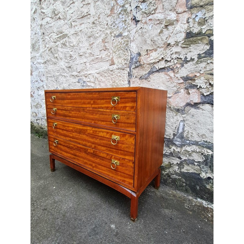 Vintage teak and brass chest of 4 drawers by Leslie Dandy for G-Plan, 1961