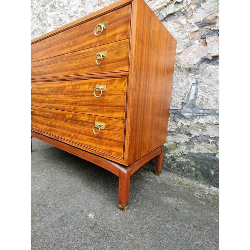 Vintage teak and brass chest of 4 drawers by Leslie Dandy for G-Plan, 1961