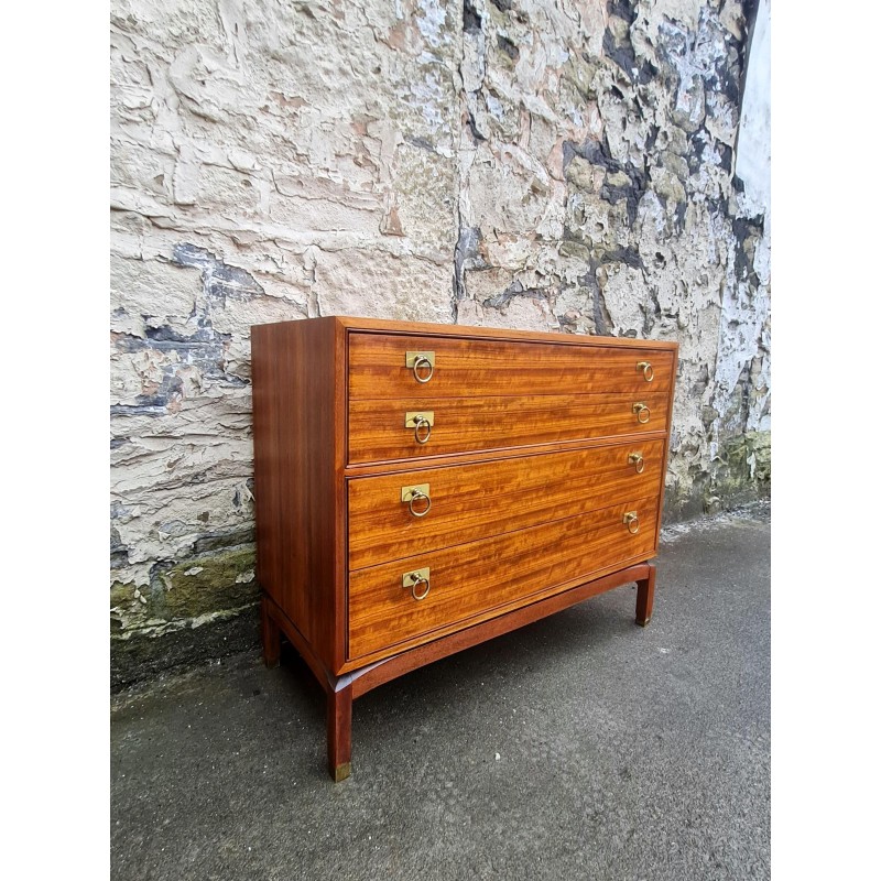 Vintage teak and brass chest of 4 drawers by Leslie Dandy for G-Plan, 1961