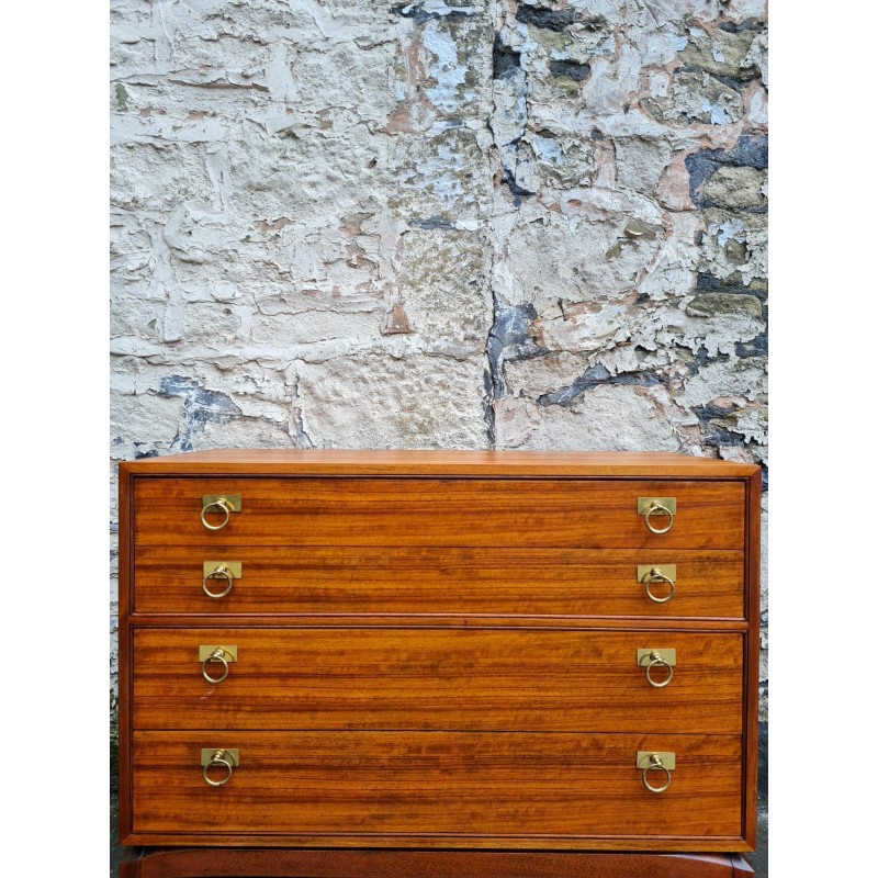 Vintage teak and brass chest of 4 drawers by Leslie Dandy for G-Plan, 1961