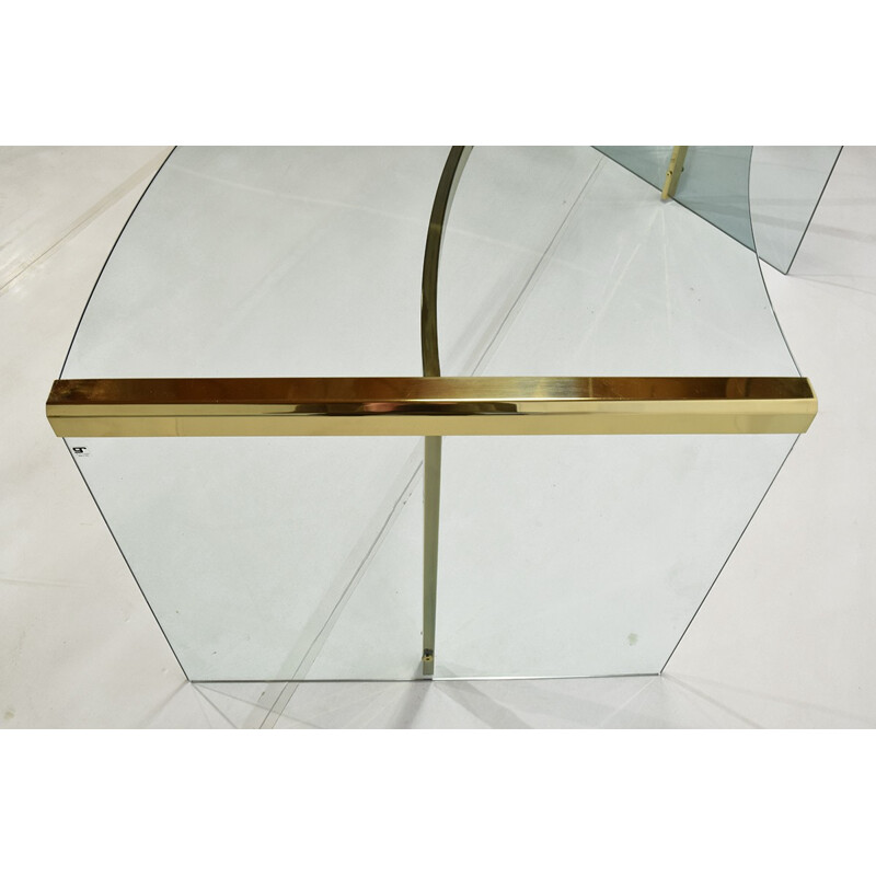 Gallotti & Radice Glass and Brass President Senior Desk - 1970s 