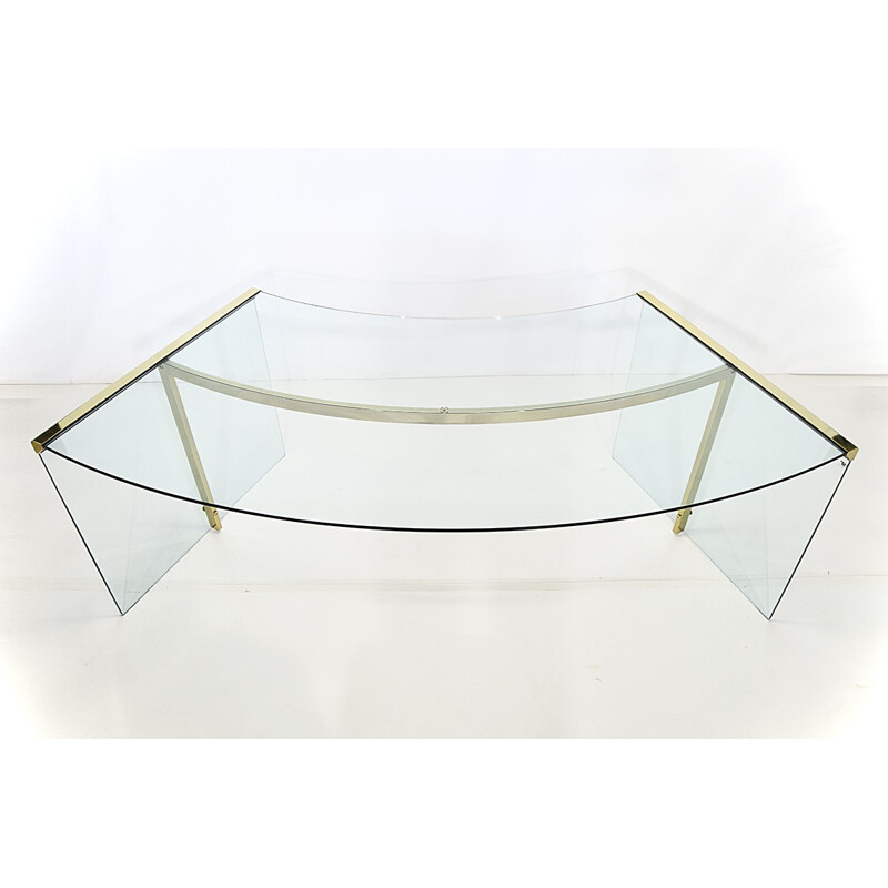 Gallotti & Radice Glass and Brass President Senior Desk - 1970s 