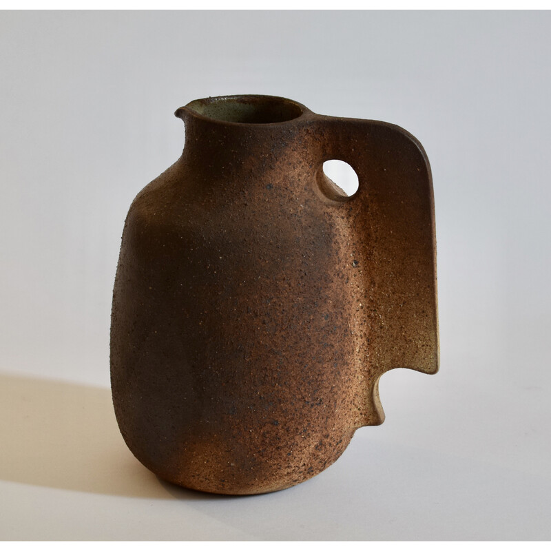 Vintage stoneware pitcher by Annick and Michel Lodereau for La Borne, 1960