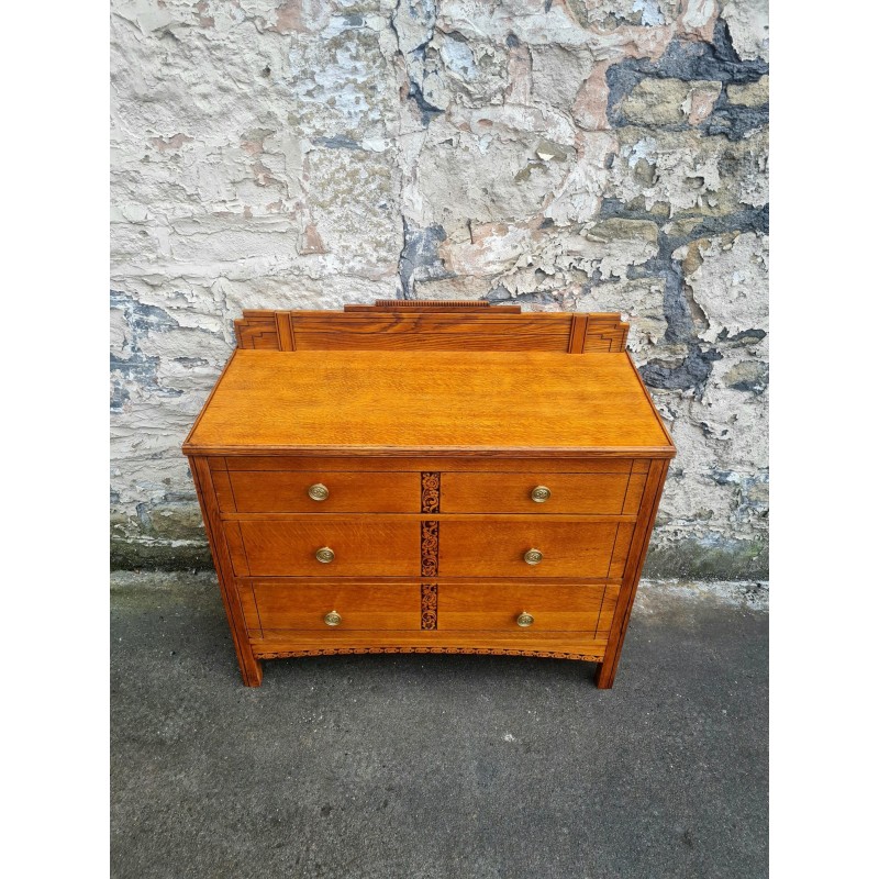 Commode vintage en chêne à 3 tiroirs