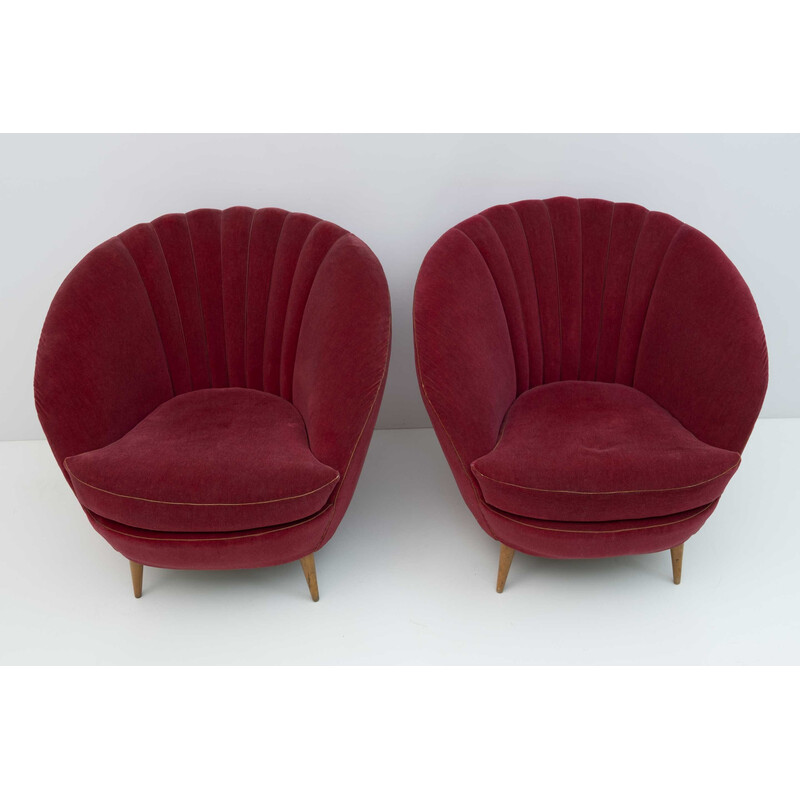 Pair of vintage Margherita armchairs by Gio Ponti for Isa Bergamo, Italy 1950