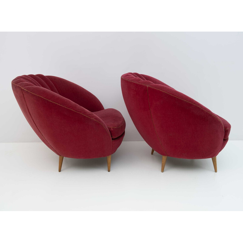 Par de poltronas Margherita vintage de Gio Ponti para Isa Bergamo, Itália 1950