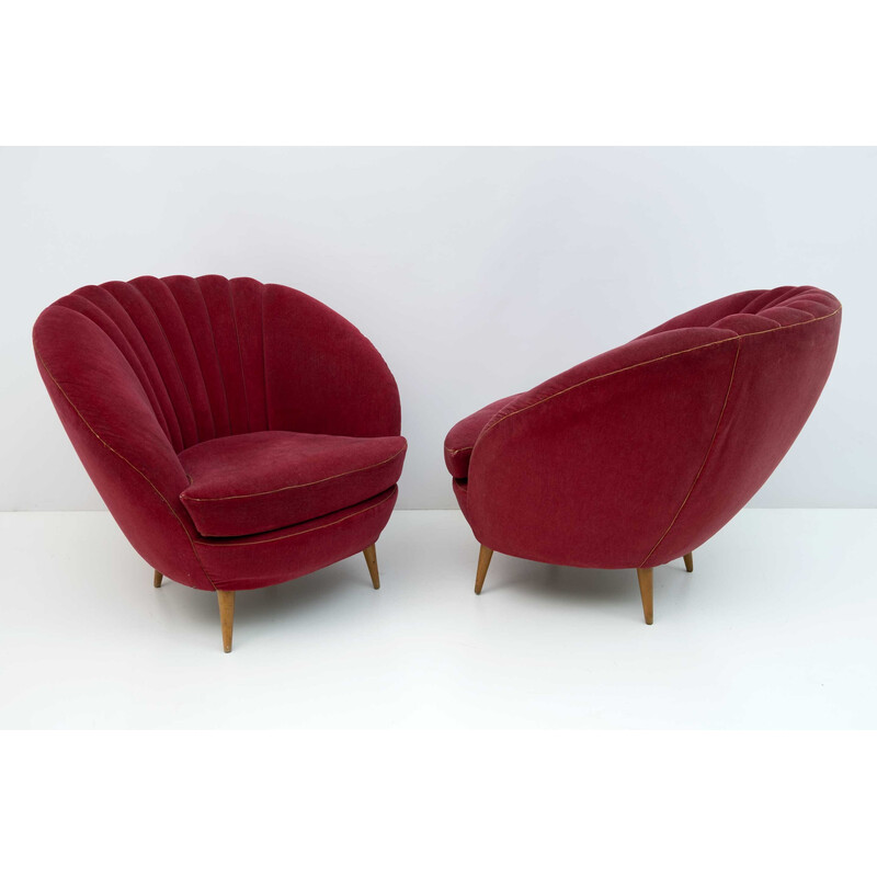 Pareja de sillones vintage Margherita de Gio Ponti para Isa Bergamo, Italia 1950